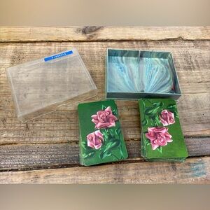 Vintage Pinochle Deck (2 decks) Floral Pattern Back GUC
